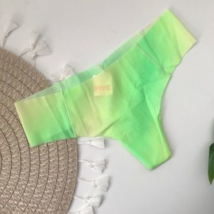 Victoria’s Secret PINK No Show Thong Panty Green Gradient Small NEW